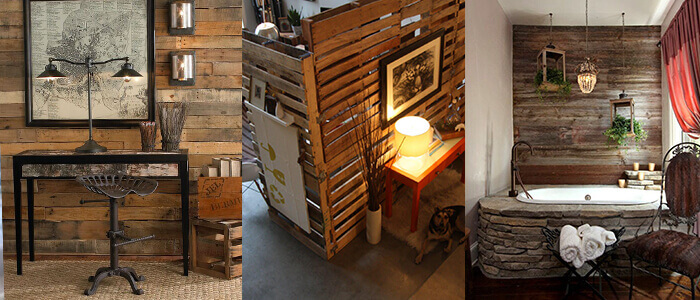 Make a whole wall from pallets